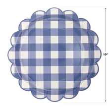 Load image into Gallery viewer, Blue Gingham Paper Plate
