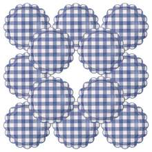 Load image into Gallery viewer, Blue Gingham Paper Plate

