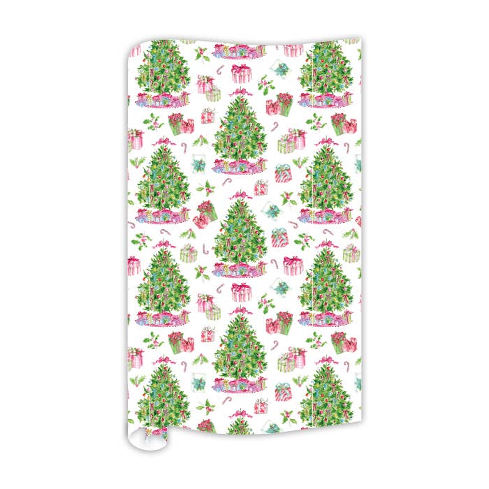 Pink Christmas Tree Gift Wrap