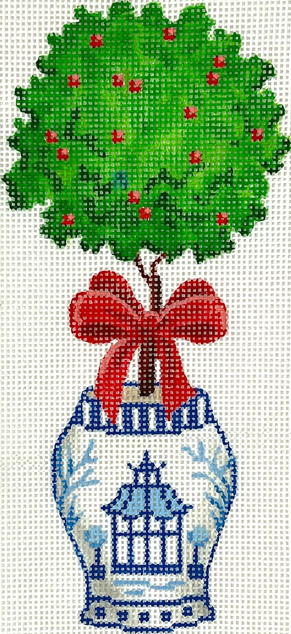 Topiary with Chinoiserie Pot