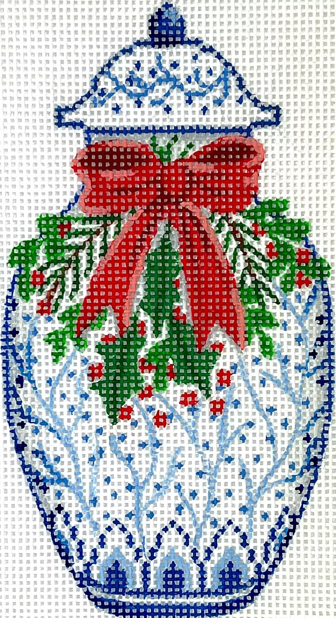 Chinoiserie Vase with Holly