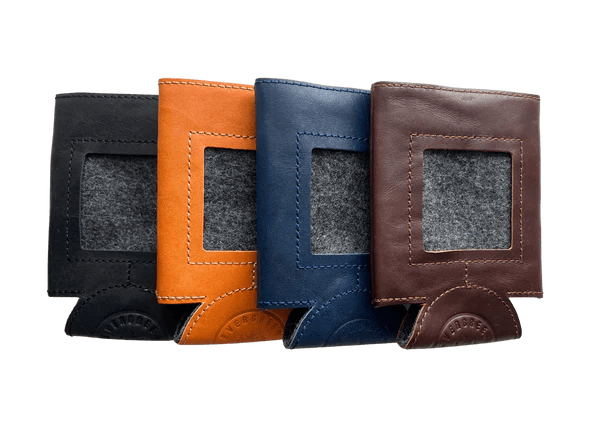 Leather  Self-Finishing Regular Can Cooler