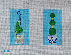 Peacock & Topiary Eyeglass Canvas
