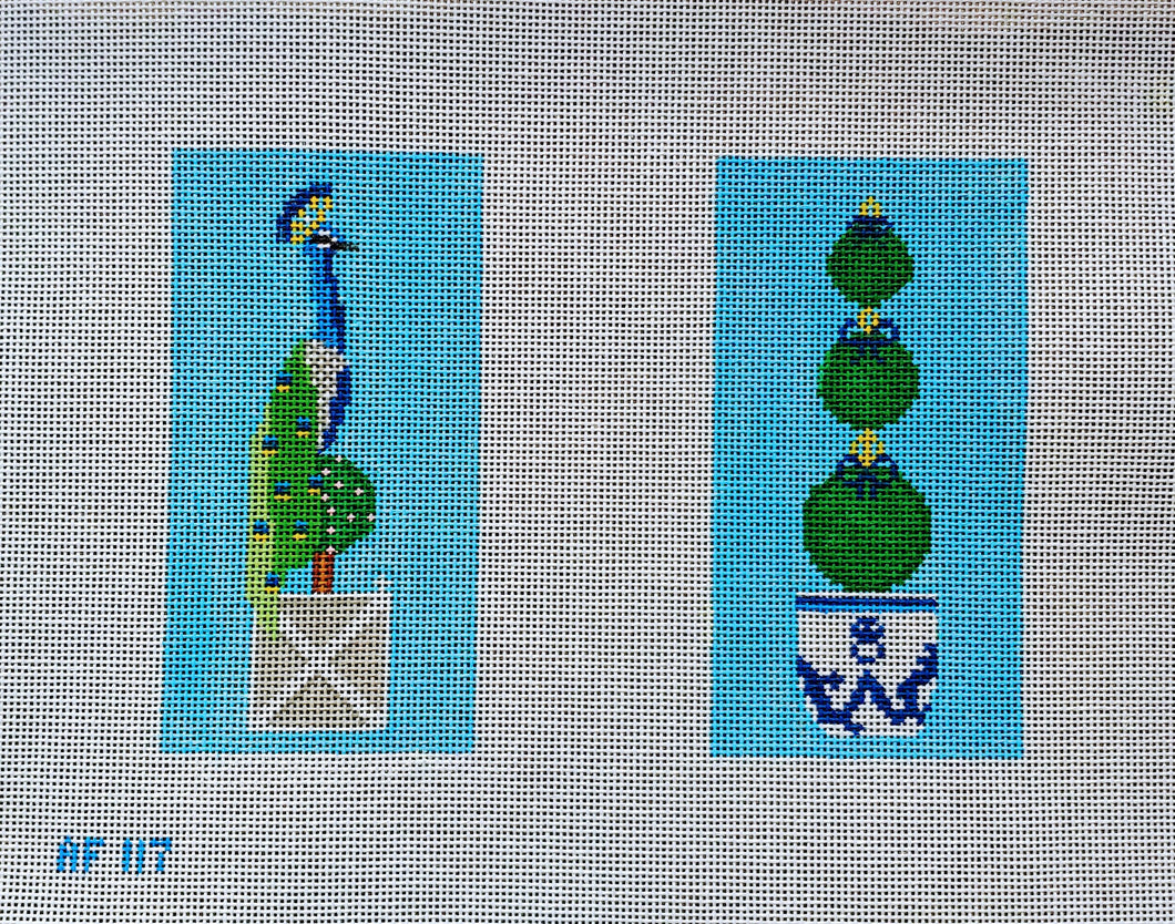 Peacock & Topiary Eyeglass Canvas