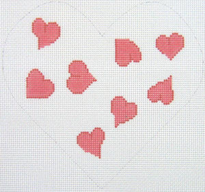 Pink Heart Shaped Canvas