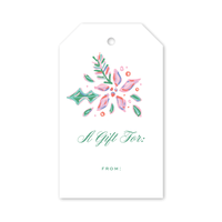 Load image into Gallery viewer, Pink Poinsettia Gift Tags
