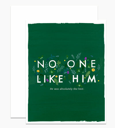 No One Like Him Sympathy Card