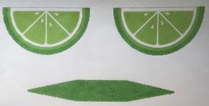 Lime Wedge Clutch Purse Canvas