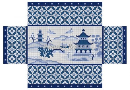 Blue Willow Brick Cover Canvas