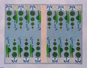 Peacock & Topiary Backgammon Canvas
