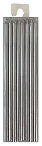 Birthday Candle Silver Slim Candles