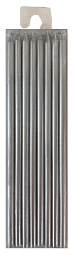 Birthday Candle Silver Slim Candles