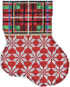 Tartan & Snowflakes Mini Sock