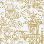 Pagoda Gold & White Gift Wrap