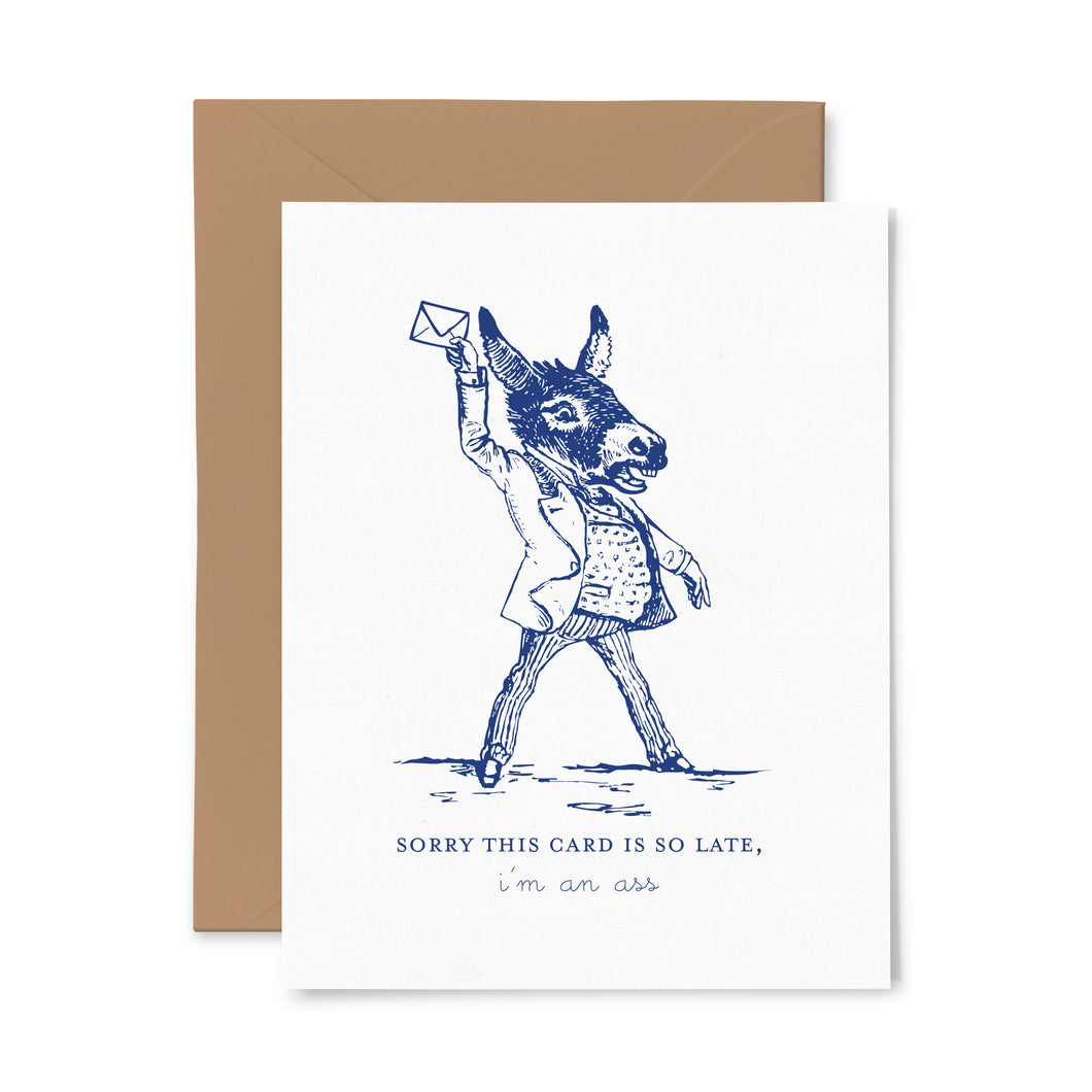 Belated Birthday Donkey Card