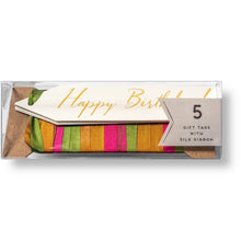 Load image into Gallery viewer, Happy Birthday Silk Ribbon Gift Tags
