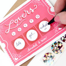 Load image into Gallery viewer, Lovers Lotto Scratch-Off Card
