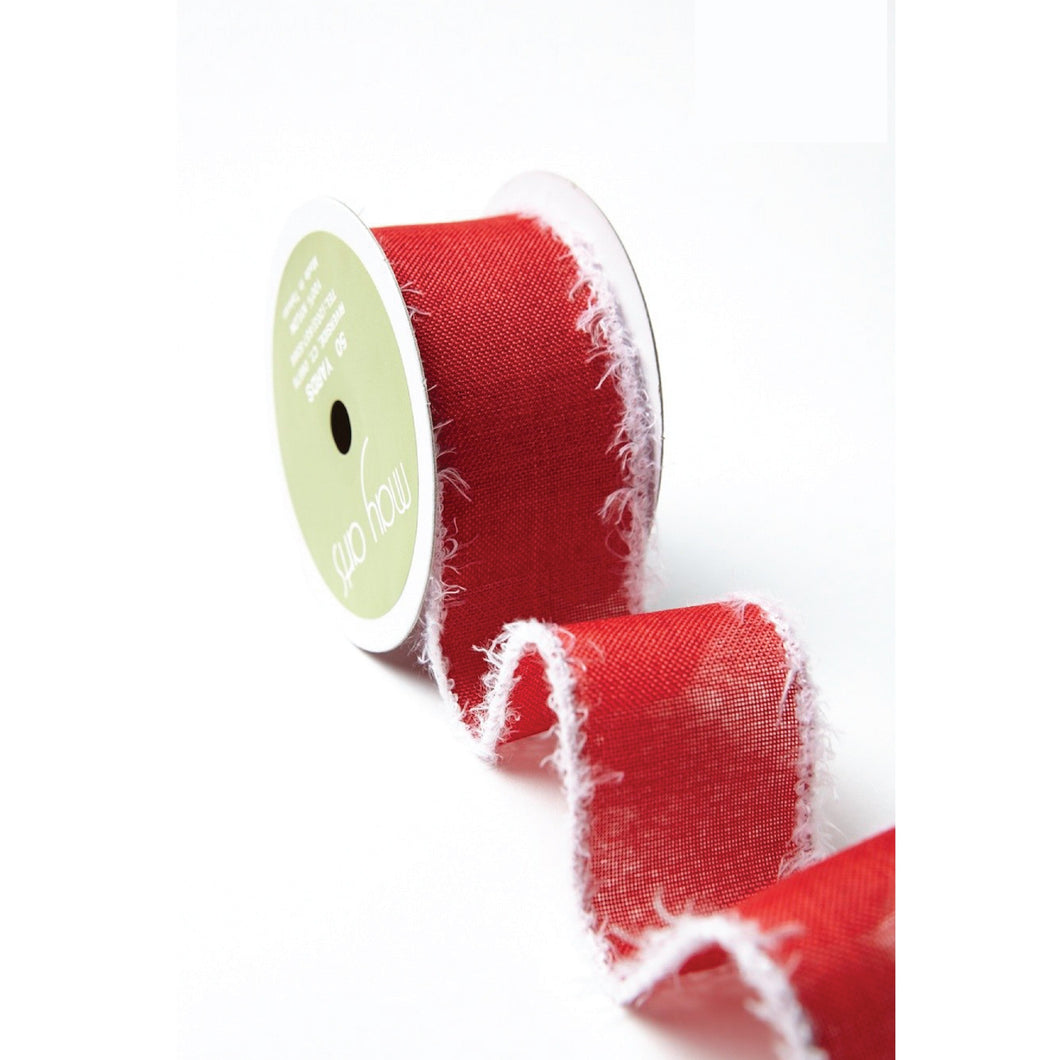 Fuzzy Edge Linen Ribbon