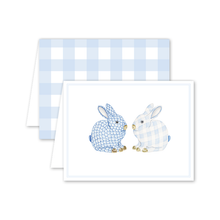 Load image into Gallery viewer, Blue Porcelain Bunnies Note Cards
