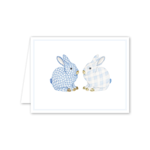 Load image into Gallery viewer, Blue Porcelain Bunnies Note Cards
