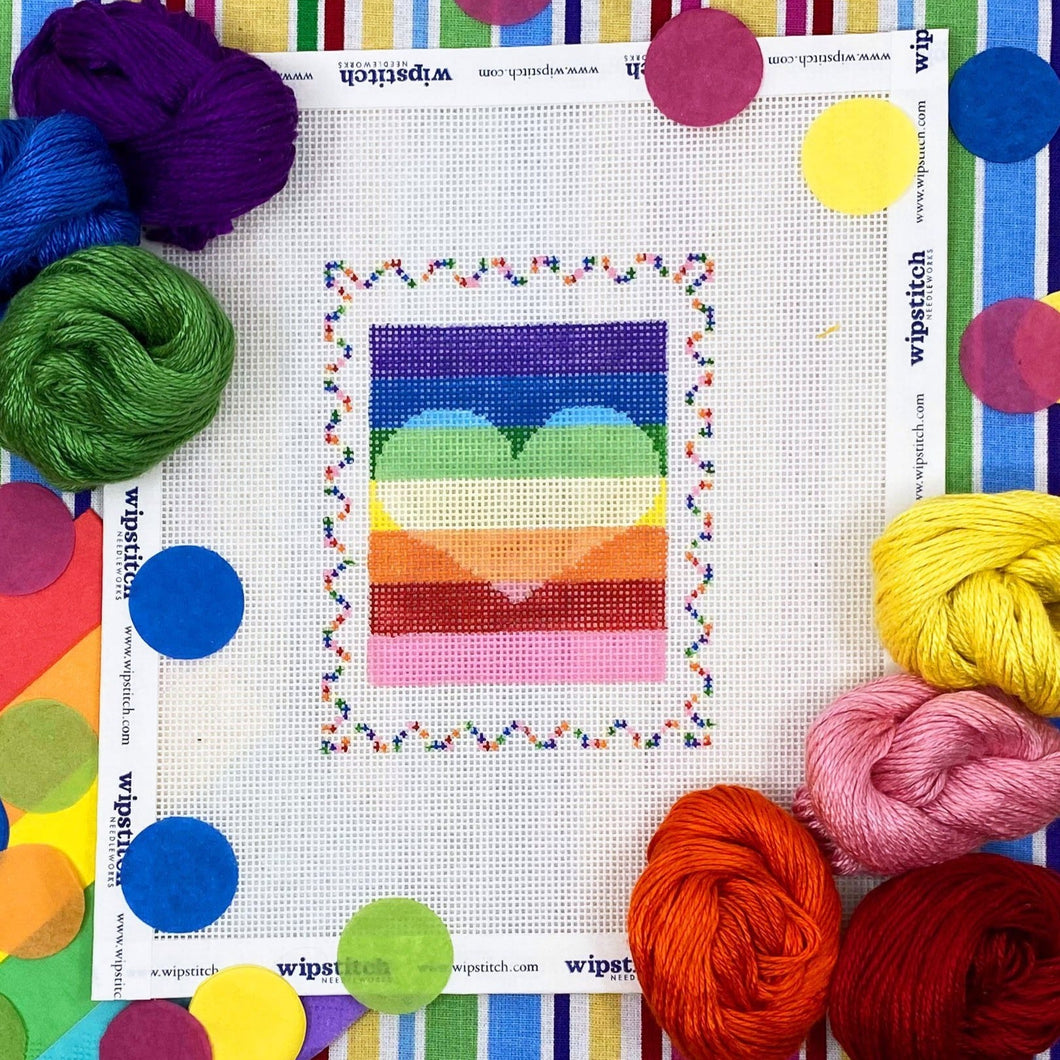 Rainbow Heart Postage Stamp