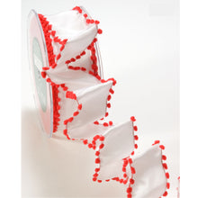 Load image into Gallery viewer, Taffeta Pom Pom Edge Ribbon
