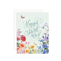 Rainbow Wildflowers Birthday Card