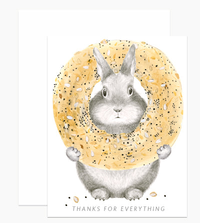 Everything Bagel Thank You Bunny Card
