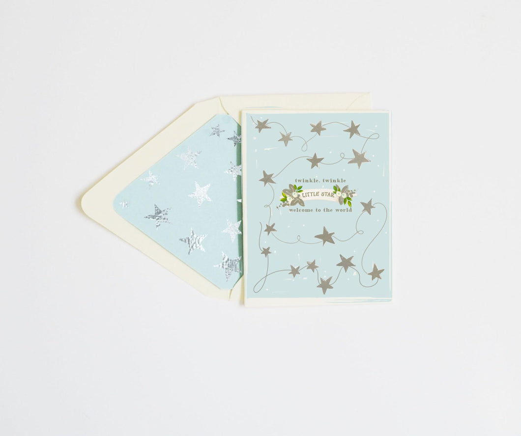 Twinkle Blue Silver Card