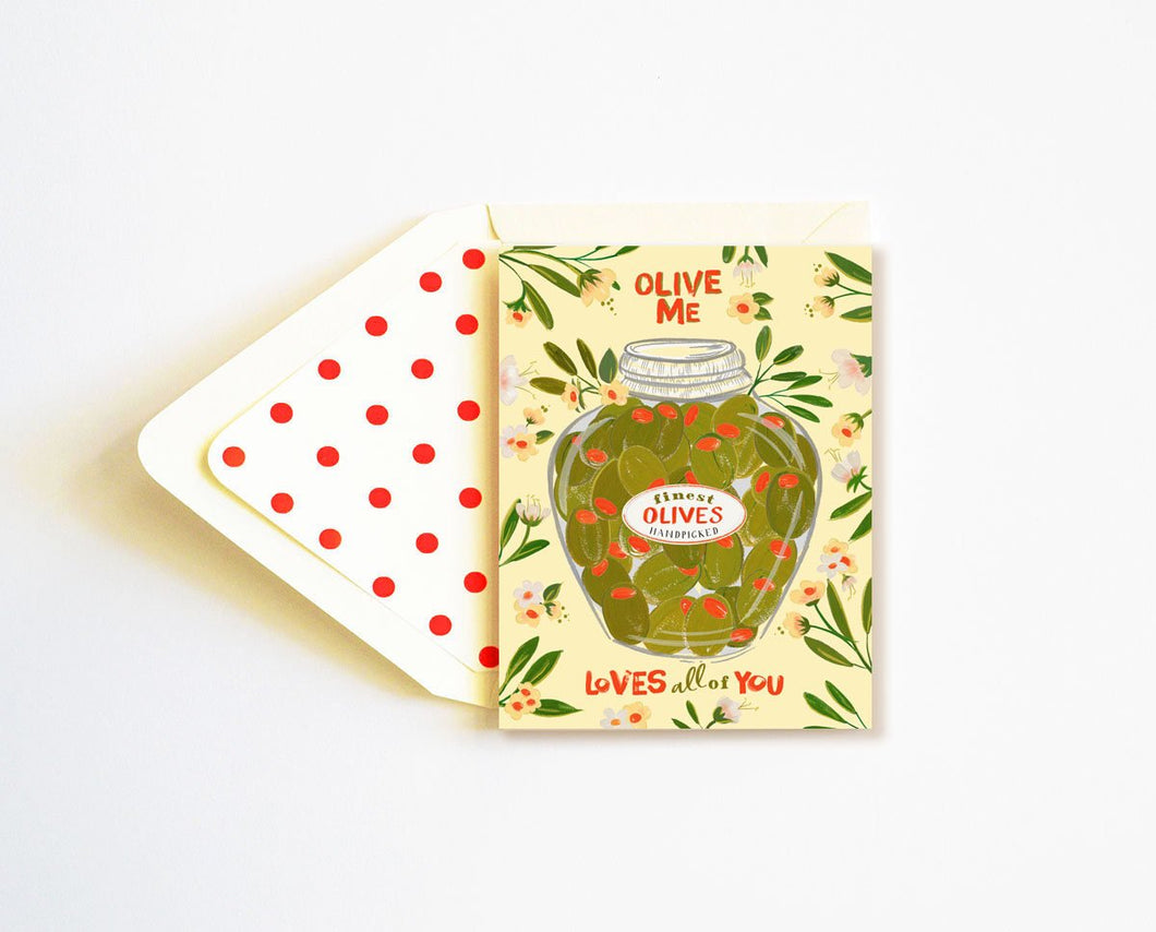 Olive Me Love You Card