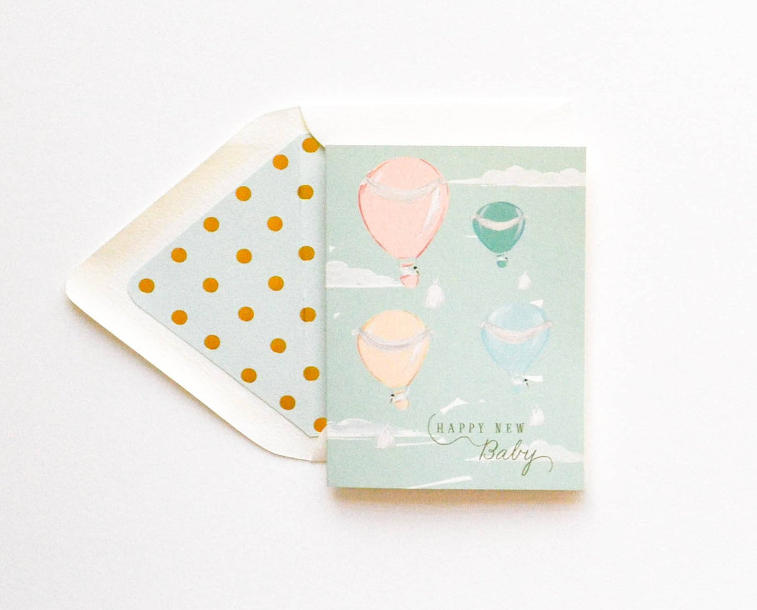 Air Balloon Baby Card