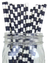 Load image into Gallery viewer, Rugby Stripe Paper Straws

