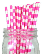 Load image into Gallery viewer, Rugby Stripe Paper Straws
