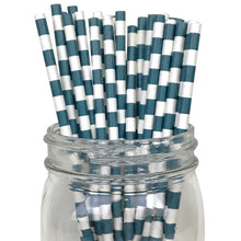 Load image into Gallery viewer, Rugby Stripe Paper Straws
