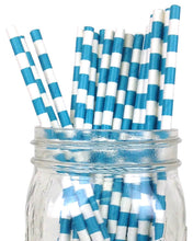 Load image into Gallery viewer, Rugby Stripe Paper Straws
